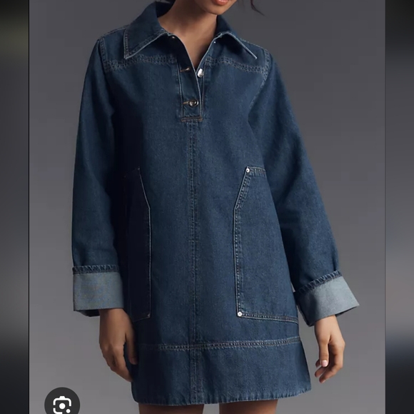 Denim A-Line Dress - Picture 2 of 5